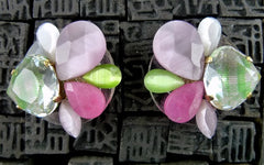 Erickson Beamon Resin Pink Lime Earrings