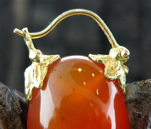 Gabrielle Sanchez Carnelian Flyer Earrings in 18K Yellow Gold