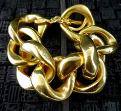Steven Vaubel  18K Yellow Gold Vermeil Heavy Open Link Chain Bracelet