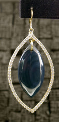 Sheila Fajl Marquise CZ with Blue Agate Crystal Drop Earrings