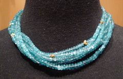 CHURCHILL Private Label Apatite Torsade Necklace with 22K Gold Bead Stations