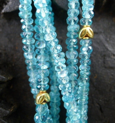 CHURCHILL Private Label Apatite Torsade Necklace with 22K Gold Bead Stations