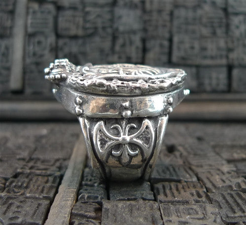 Lazaro Sterling Silver Crest and Crown Ring