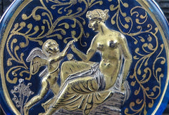 Antique Venetian Glass Pendant Depicting Aphrodite and Cupid