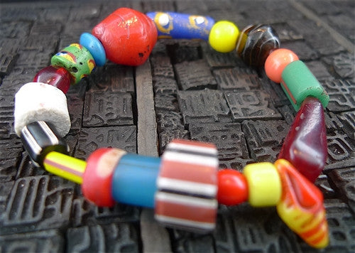 Churchill Private Label Old African Trading Beads Stretch Bracelet