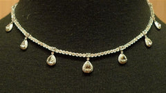 Rare Belgian Rose Cut Diamond Estate Necklace in 18K White Gold
