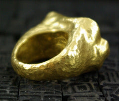 ARA 24K Polished Fire Opal Ring in 24K Gold