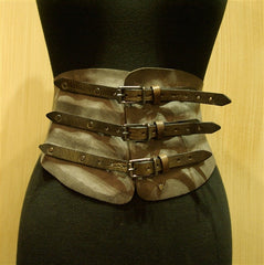 HTC Hollywood Trading Company Grey Peyote Corset Belt