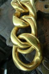 Vaubel Heavy Flat Open Link Chain Bracelet in 18K Yellow Gold Vermeil