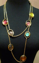 Steven Vaubel 18K Yellow Gold Vermeil Necklace with Multi Colored Stone Stations