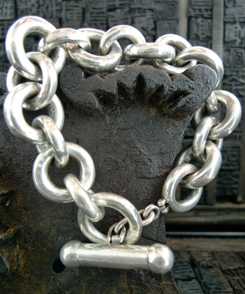 Steven Vaubel Sterling Silver Heavy Open Link Chain Bracelet
