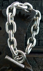 Steven Vaubel Sterling Silver Heavy Split Oval Link Chain Bracelet
