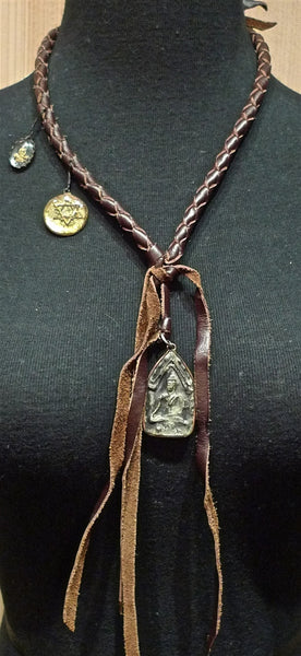 Kimme Winter Buddha Leather Necklace