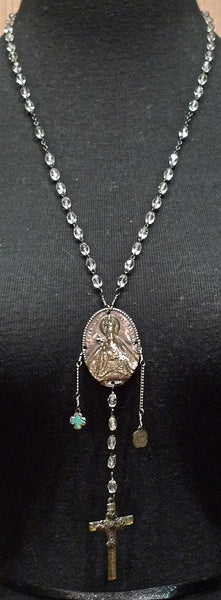 Kimme Winter Crystal Icon Rosary Necklace