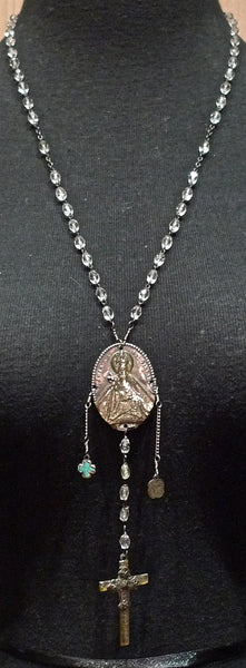 Kimme Winter Crystal Icon Rosary Necklace