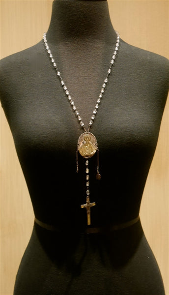 Kimme Winter Crystal Icon Rosary Necklace