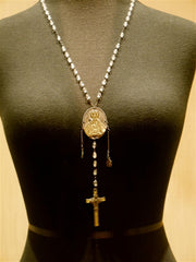 Kimme Winter Crystal Icon Rosary Necklace