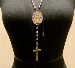 Kimme Winter Crystal Icon Rosary Necklace