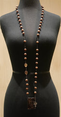 Kimmie Winter Wooden Rosary Necklace