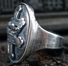 Goti Silver Cross Ring