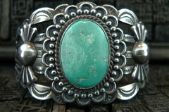 Southwestern Sterling Silver and Turquoise Cuff Bracelet