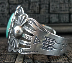 Southwestern Sterling Silver and Turquoise Cuff Bracelet