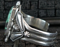 Southwestern Signed Sterling Silver and Turquoise Cuff Bracelet