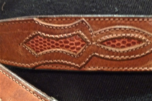 Southwestern Ranger Belt Buckle in Sterling Silver Spiny Coral and Turquoise Inlay