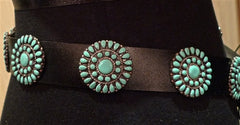 Southwestern Sterling Silver and Turquoise Concha Belt Signed MB