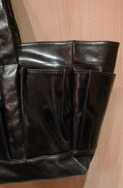 Flavio Olivera Black Leather Utility Shoulder Bag