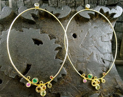 Gretchen Julius 18K Yellow Gold and Mixed Stone Earrings