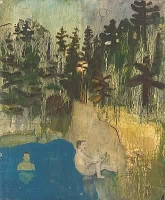 Julius Kozlowski, Bathers, Oil/Board, Original Oil Painting, Late 20th Century