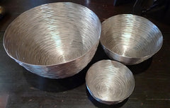 Two's Company Set of Three Silver Wire Nesting Bowls