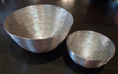 Two's Company Set of Three Silver Wire Nesting Bowls