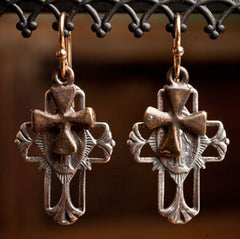 Shannon Koszyk Sterling Silver Double Cross Earrings