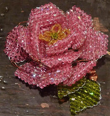 Mindy Lam Pink Swarovski Crystal Flower Pin
