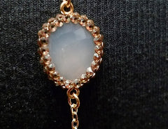 Roni Blanshay Gold Vermeil Chain with Rose Quartz Slice Necklace