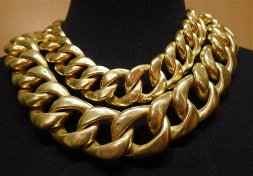Steven Vaubel Heavy 22K Goldplate Link Chain Necklace-20" long