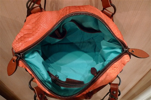 Pauric Sweeney Orange Python Overnight Purse CHURCHILL in FAIRWAY