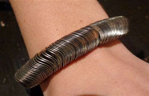 Goti Sterling Silver Liquid Disc and Leather Bracelet | CHURCHILL
