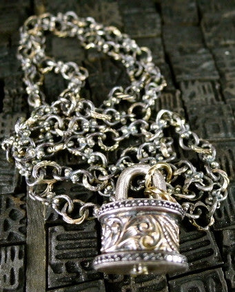 Sevan Bicakci Black Diamond Oval Lock Pendant in Rose Gold and Sterling Silver
