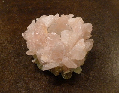 McCoy Rose Floral Rock Quartz Crystal Votive Candle