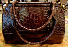 Estate Judith Leiber Chocolate Brown Alligator Handbag
