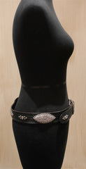 B-Low The Belt Silver Studded Black Belt