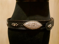 B-Low The Belt Silver Studded Black Belt