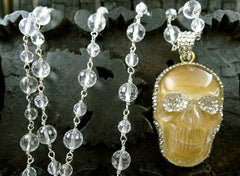 Roni Blanshay Crystal Encrusted Crystal Skull Necklace