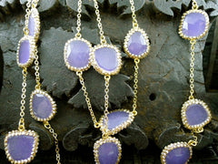 Roni Blanshay Lavender Crystal Slice Necklace