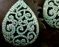 Roni Blanshay Lilac Lace Crystal Earrings