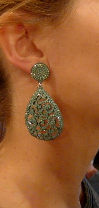 Roni Blanshay Lilac Lace Crystal Earrings