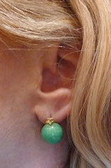 Gabrielle Sanchez 18K Yellow Gold and Chrysophase Earrings